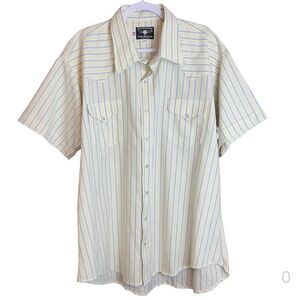 Flying ranchwear mens sz 19 western vintage usa pearl stripe snap shirt